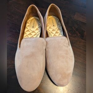 Birdies Women's Beige Suede Loafers, Size 11.5